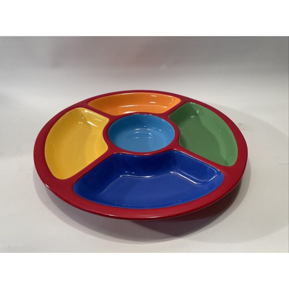 Sonoma Chip N' Dip server - 15 3/4Blue, Red, Yellow, Green, Orange